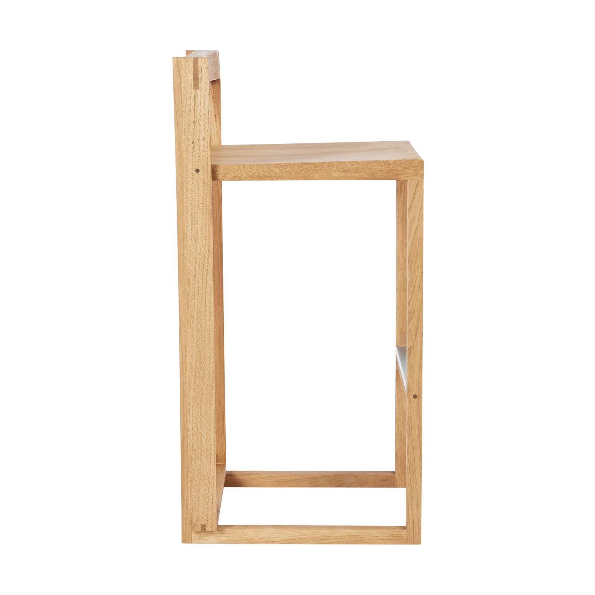 Tabouret de bar Outline 75 cm, Chêne laqué chaud-acier brossé Kristina Dam Studio