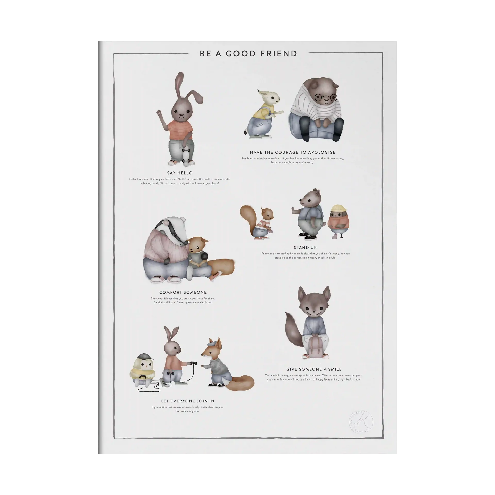 Affiche Be a good friend, 50x70 cm Kunskapstavlan®