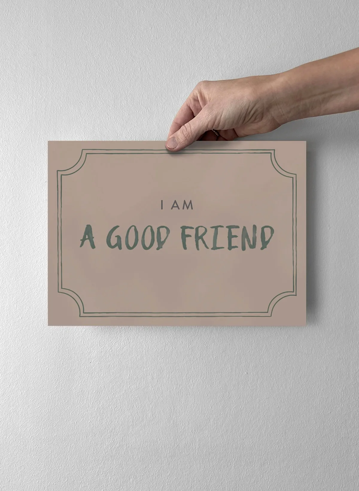 Affiche diplôme Good friend 21x30 cm, Dusty rose Kunskapstavlan®