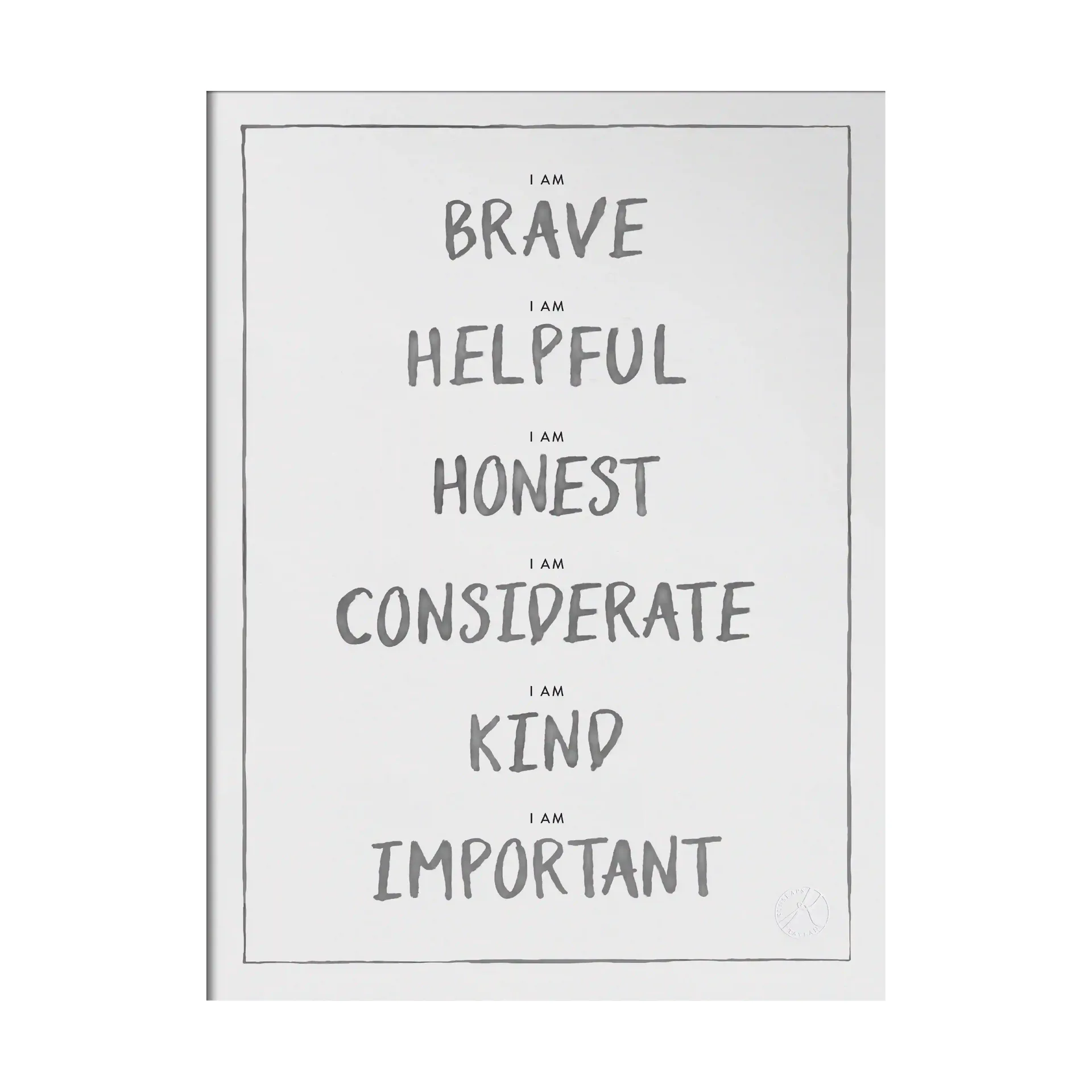 Affiche I am 30x40 cm, Dark grey Kunskapstavlan®