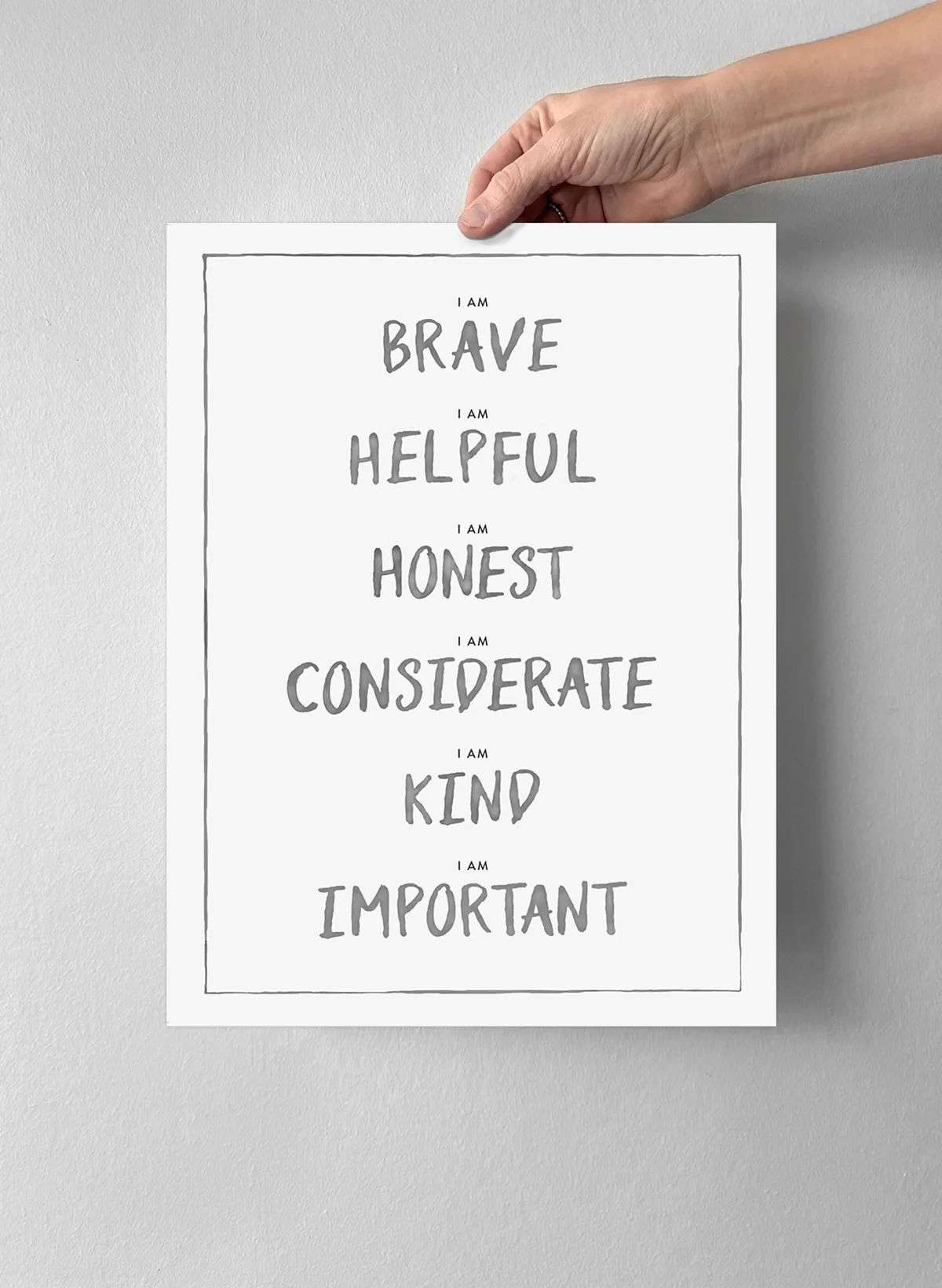 Affiche I am 30x40 cm, Dark grey Kunskapstavlan®