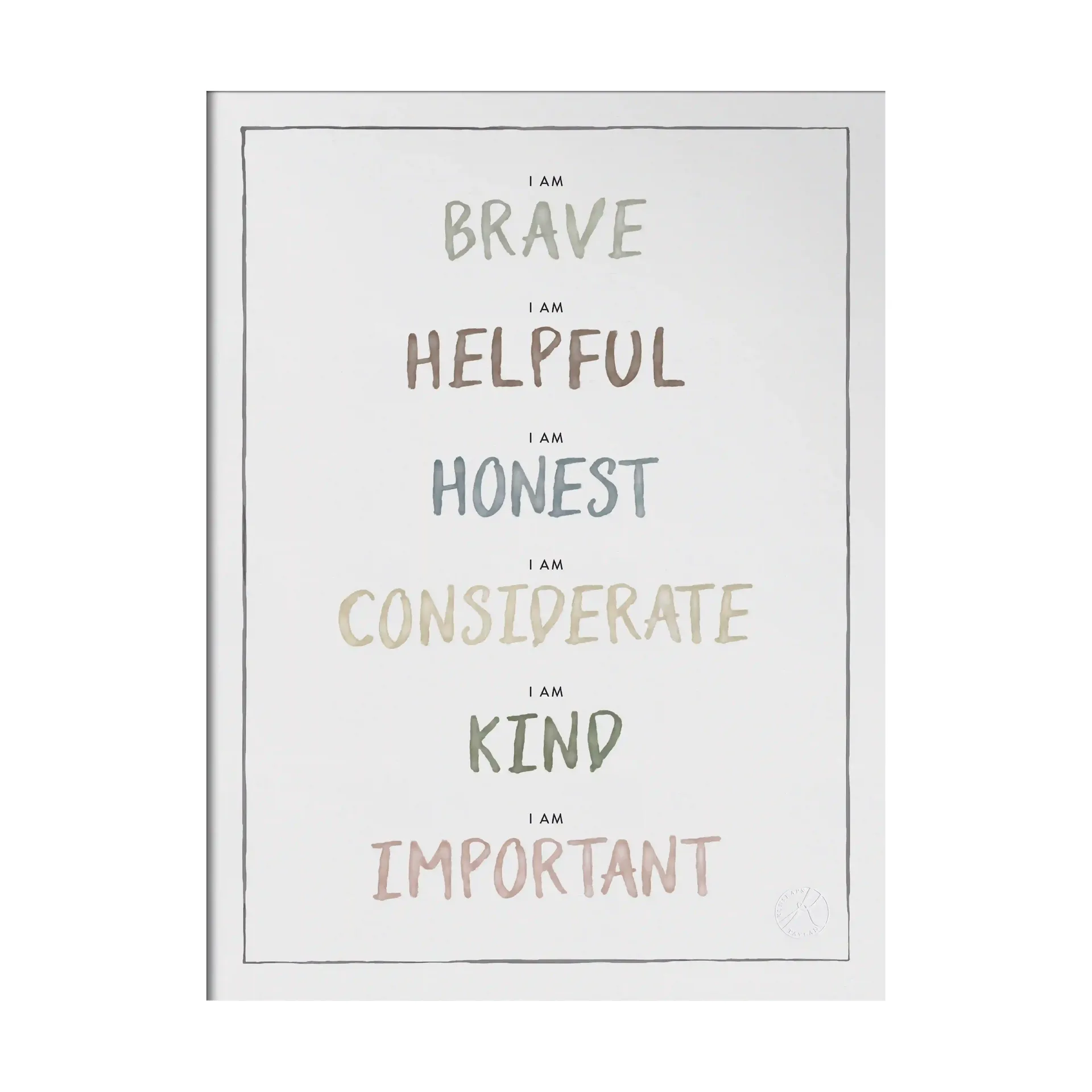 Affiche I am 30x40 cm, Dusty pastel Kunskapstavlan®