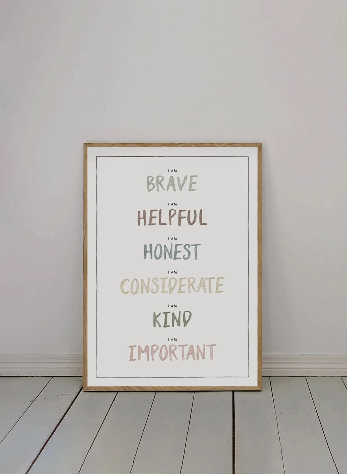 Affiche I am 30x40 cm, Dusty pastel Kunskapstavlan®