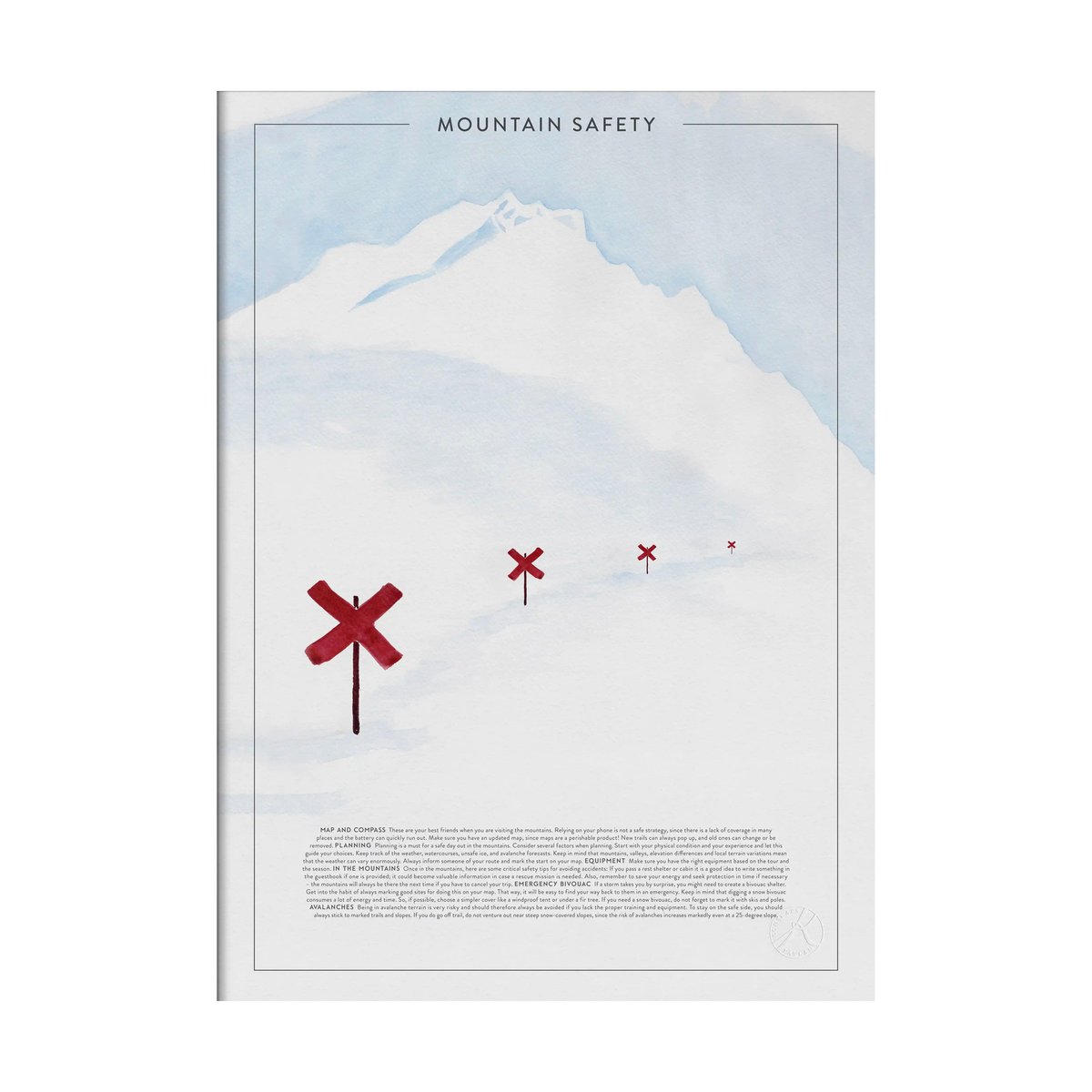 Kunskapstavlan Affiche Mountain safety 50x70 cm | Design Scandinave | Posters | Blanc