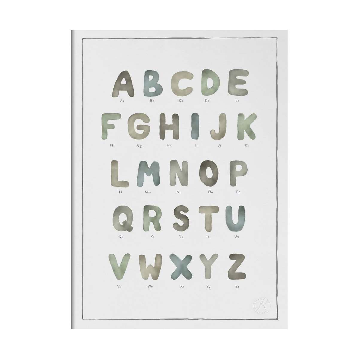 Kunskapstavlan Affiche The alphabet watercolour 30x40 cm