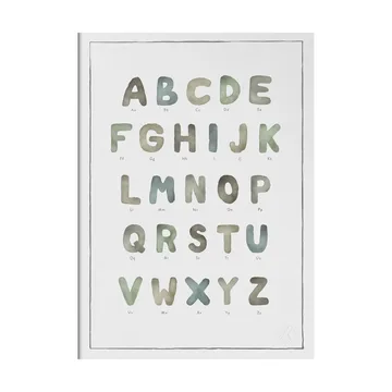 Affiche The alphabet watercolour - 50x70 cm - Kunskapstavlan®