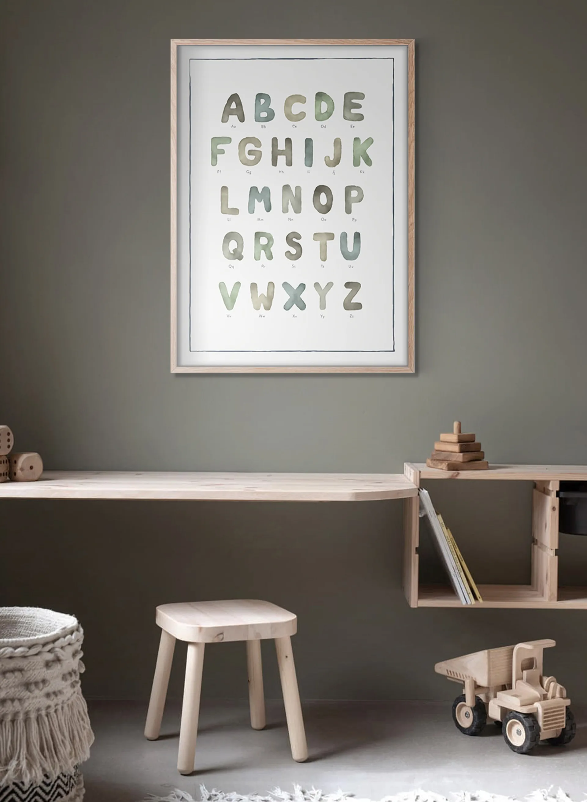Affiche The alphabet watercolour, 50x70 cm Kunskapstavlan®