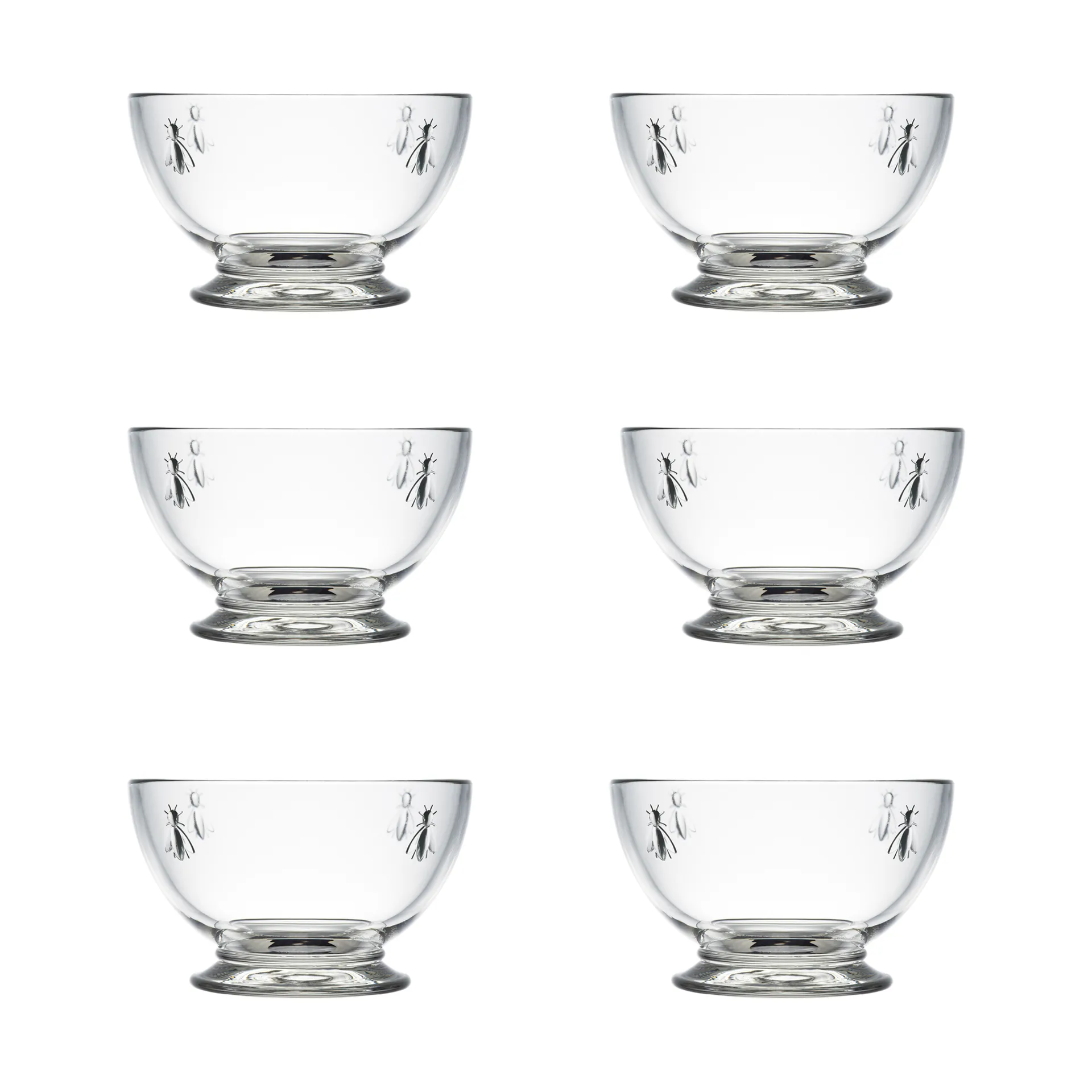 Bol en verre Abeille 60 cl, lot de 6, Transparent La Rochère