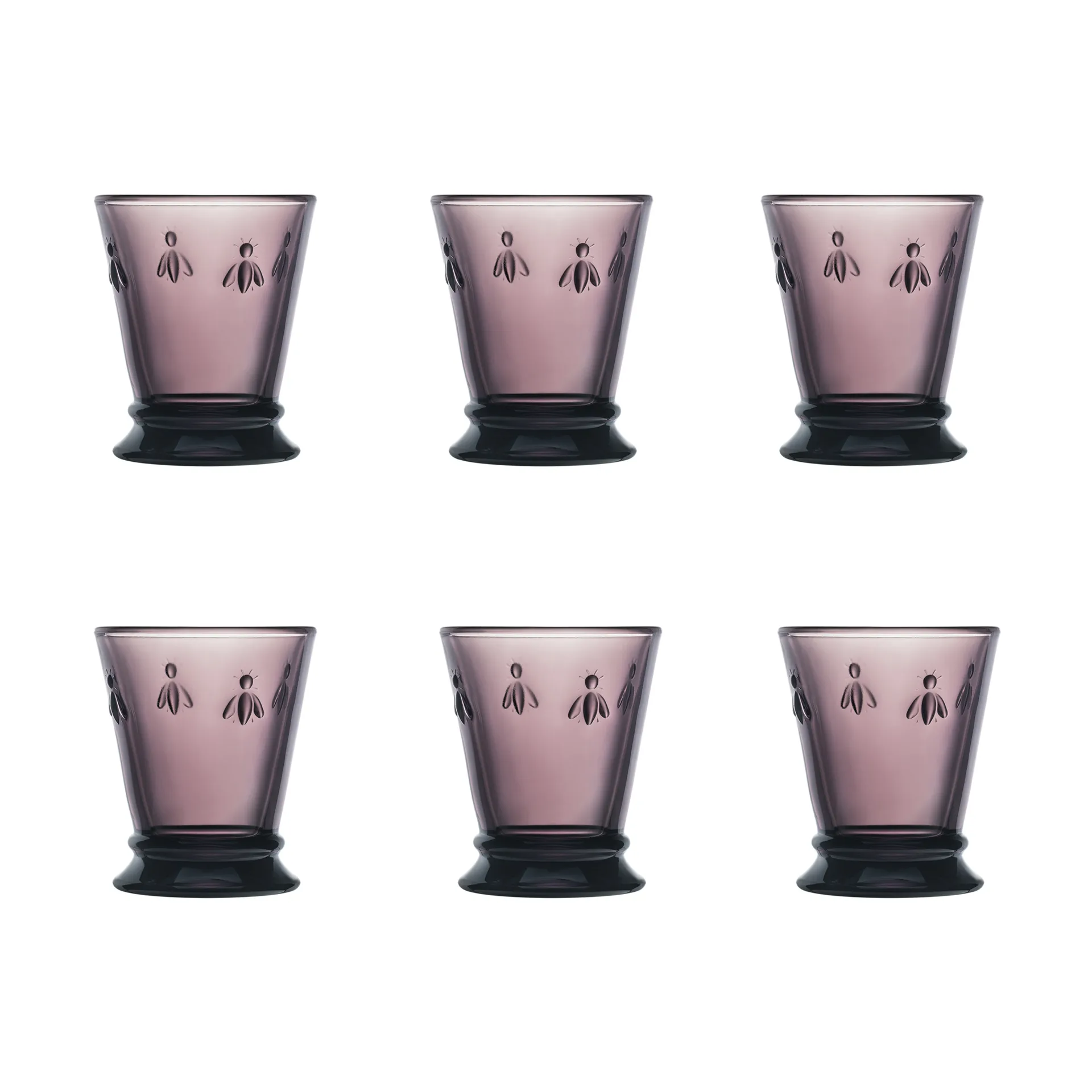 Verre à boire Abeille 26 cl, lot de 6, Aubergine La Rochère