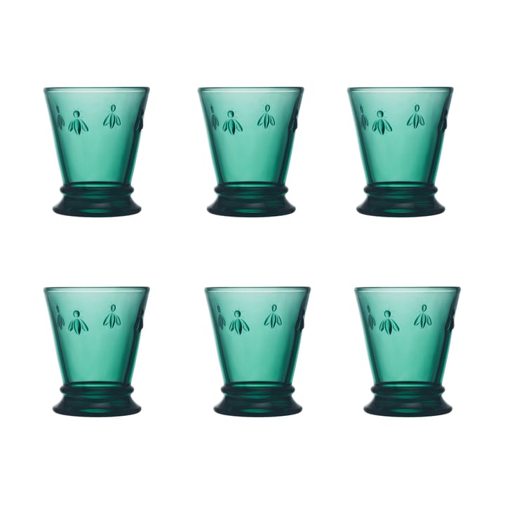 Verre à boire Abeille 26 cl, lot de 6 - Vert émeraude - La Rochère