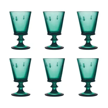Verre à vin Abeille 24 cl, lot de 6 - Vert émeraude - La Rochère