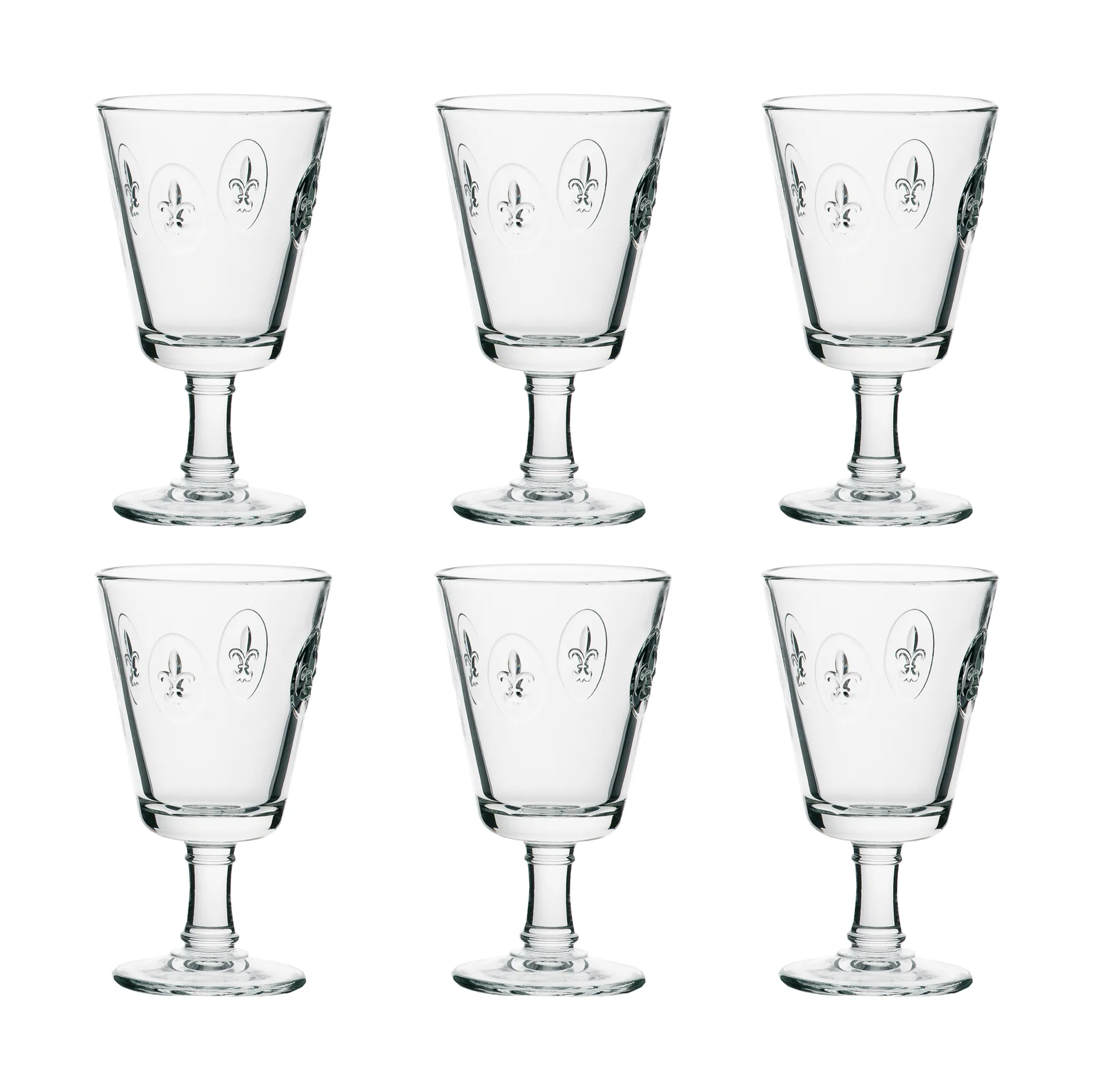 Verre à vin Fleur de Lys 24 cl, lot de 6, Transparent La Rochère