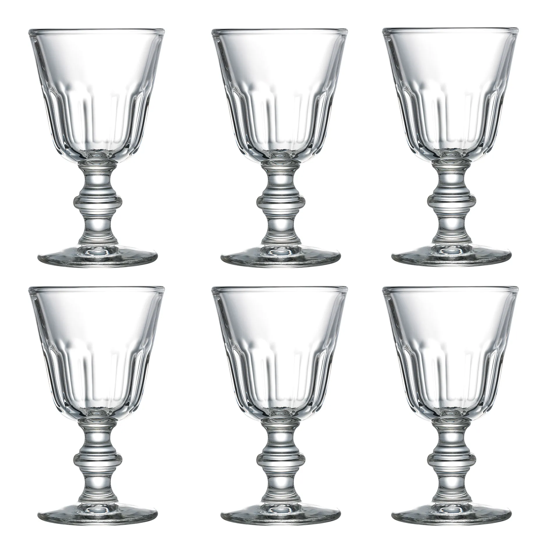 Verre sur pied Perigord petit 22 cl, lot de 6, Transparent La Rochère