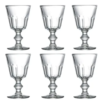 Verre sur pied Perigord petit 22 cl, lot de 6 - Transparent - La Rochère