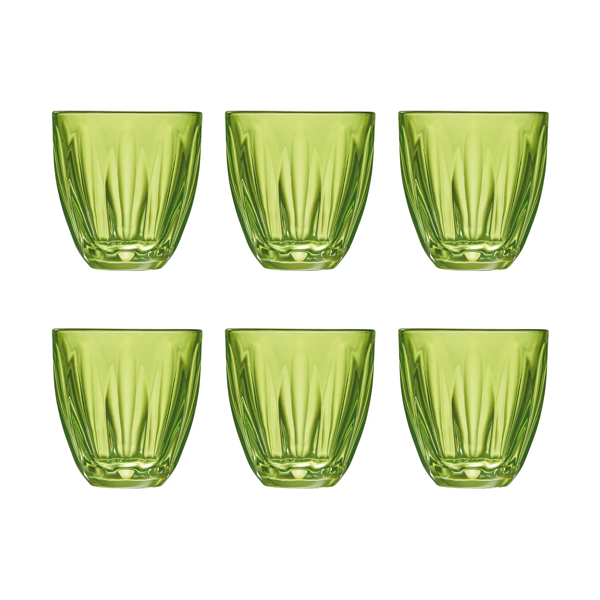 Verres à eau Lily 6 pièces, Vert kiwi La Rochère