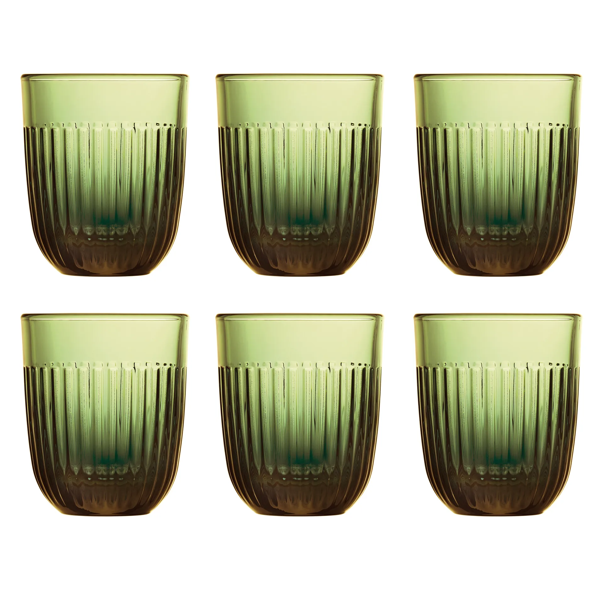 Verres à eau Ouessant 29 cl, lot de 6, Vert olive La Rochère