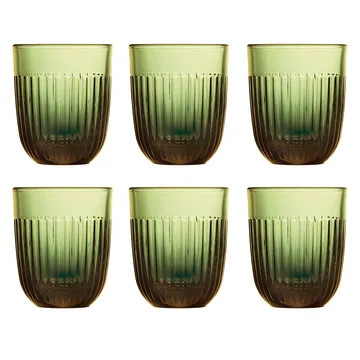 Verres à eau Ouessant 29 cl, lot de 6 - Vert olive - La Rochère