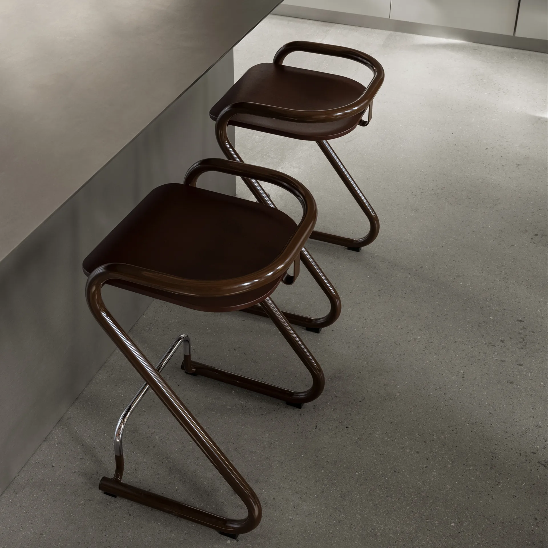 Chaise à accoudoirs X75-2, Cuir Elmo Nordic Cognac - base en chrome Lammhults