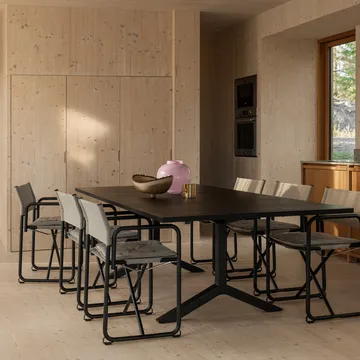 Chaise à accoudoirs X75-2 - Linge naturel - Cuir Elmo Nordic Cognac - pieds chromés - Lammhults