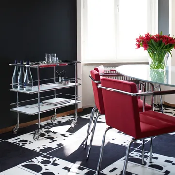 Chariot de service Cargo - Stratifié blanc-chrome - Lammhults