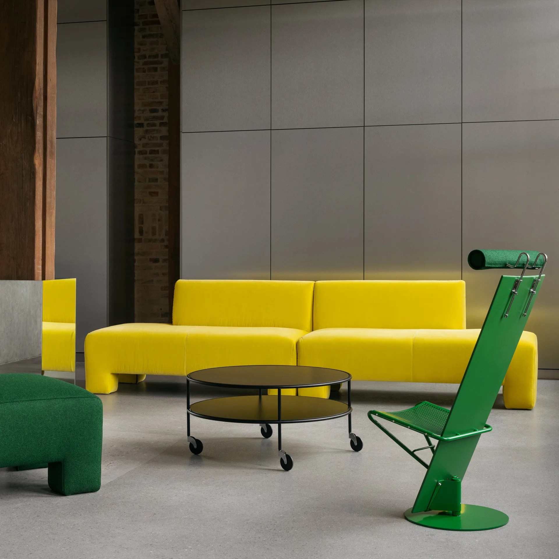 Chariot de service Cargo Support, Laminé noir, Ø90 cm Lammhults