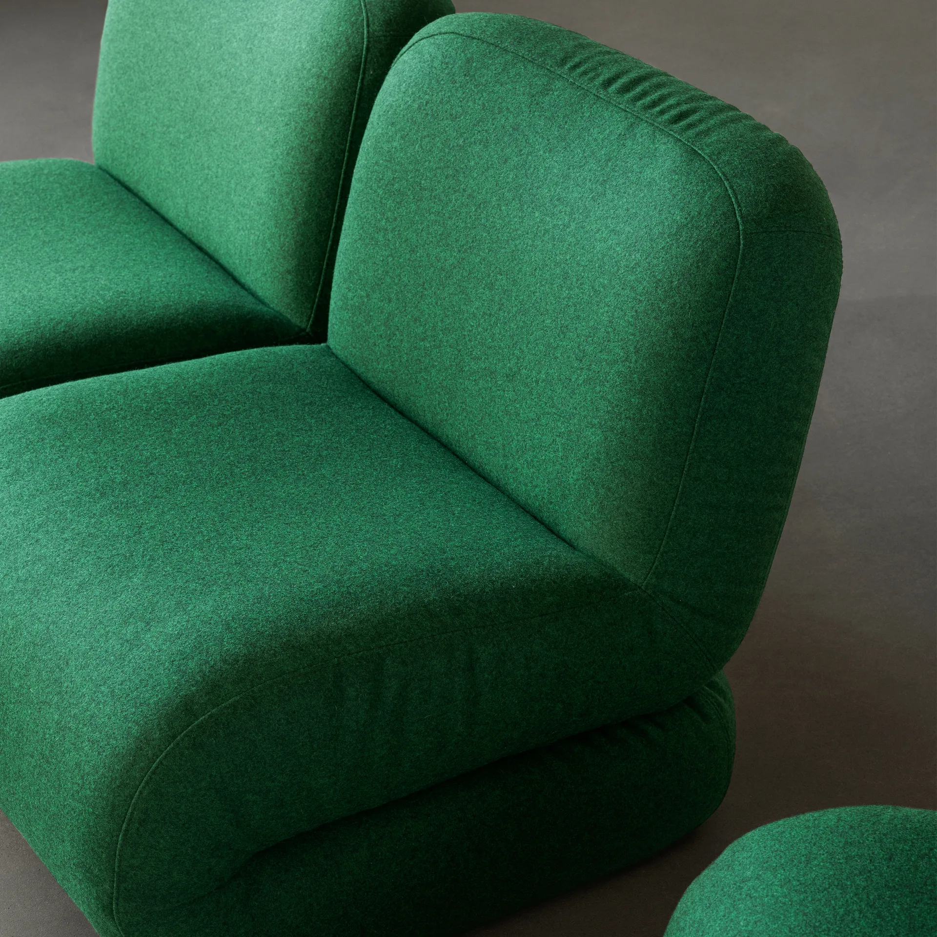 Fauteuil BAU, Divina Mélange - vert foncé, droit Lammhults