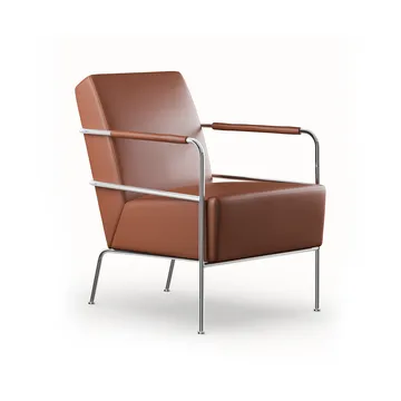Fauteuil Cinema - Elmo Nordic cuir Cognac - base en chrome - Lammhults