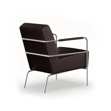 Fauteuil Cinema - Elmo Nordic cuir marron foncé - base en chrome - Lammhults