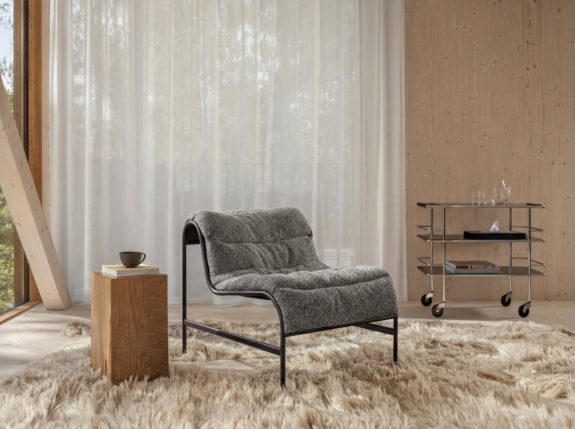Fauteuil Cinema, Zero Noir - base matte noire avec roues Lammhults