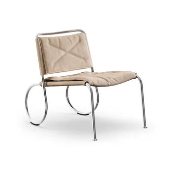 Fauteuil Corso easy chair - Linge naturel - base en chrome - Lammhults