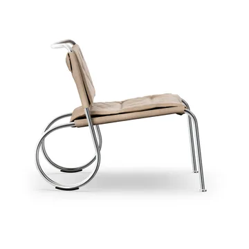 Fauteuil Corso easy chair - Linge naturel - base en chrome - Lammhults