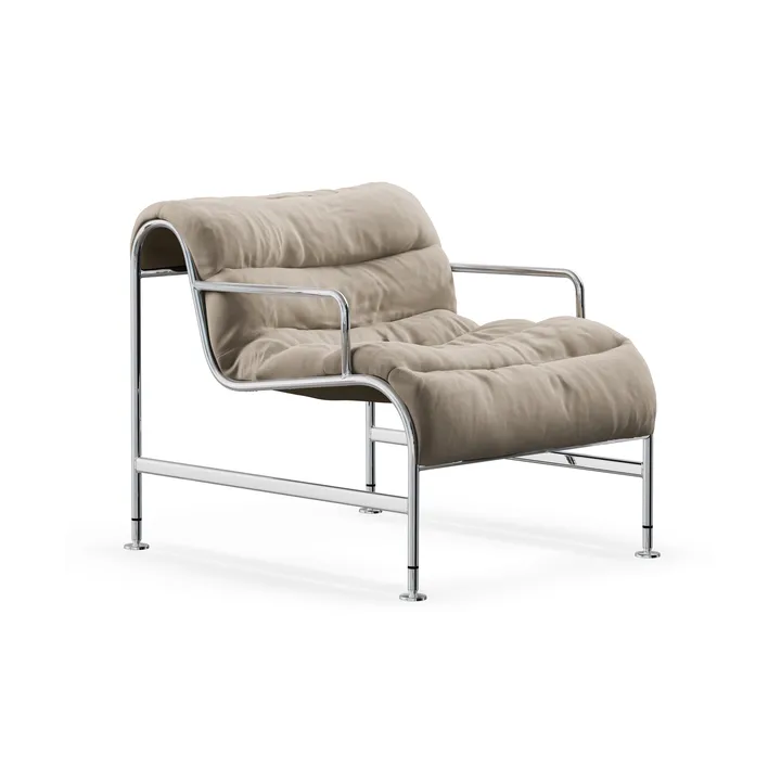 Fauteuil Sunny avec accoudoirs - Mauro Putty - base en chrome - Lammhults