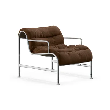 Fauteuil Sunny avec accoudoirs - Vidar brun - base en chrome - Lammhults