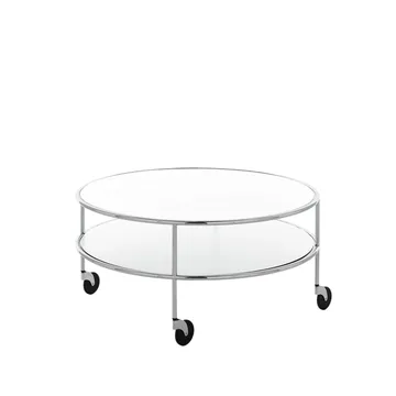 Table basse Chicago III - Stratifié blanc-chrome - Lammhults