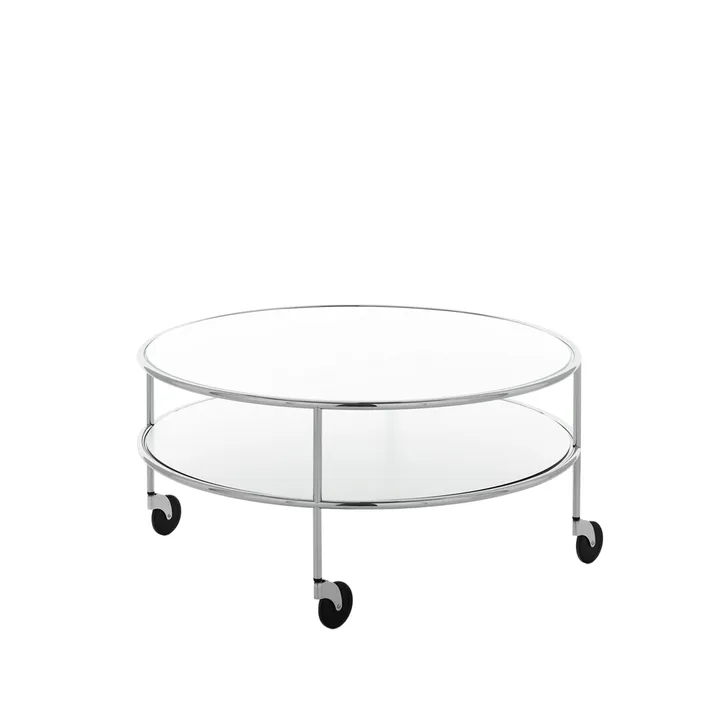 Table basse Chicago III - Stratifié blanc-chrome - Lammhults