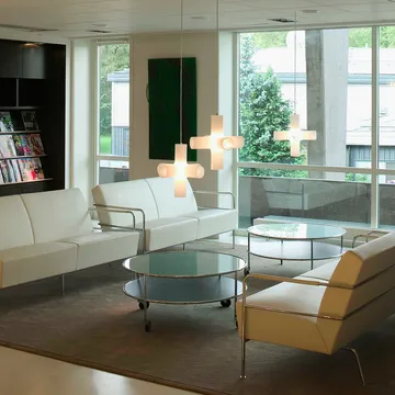 Table basse Chicago III - Stratifié blanc-chrome - Lammhults