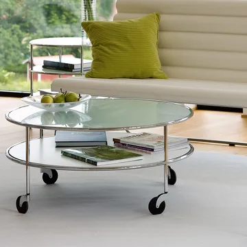 Table basse Chicago III - Stratifié noir-chrome - Lammhults