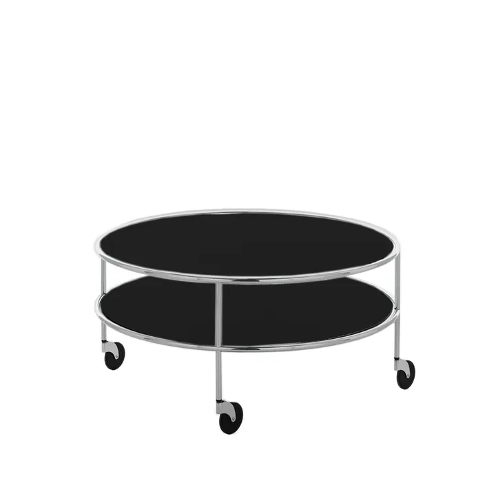 Table basse Chicago III - Stratifié noir-chrome - Lammhults