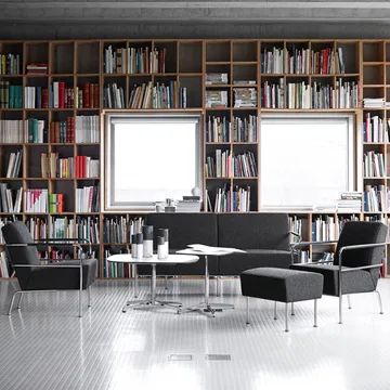 Table basse Chicago III - Stratifié noir-chrome - Lammhults