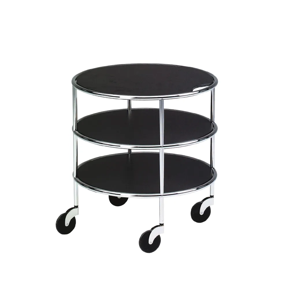 Table roulante Chicago I, Stratifié noir-chrome Lammhults