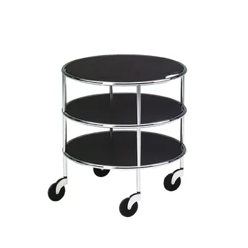Table roulante Chicago I - Stratifié noir-chrome - Lammhults