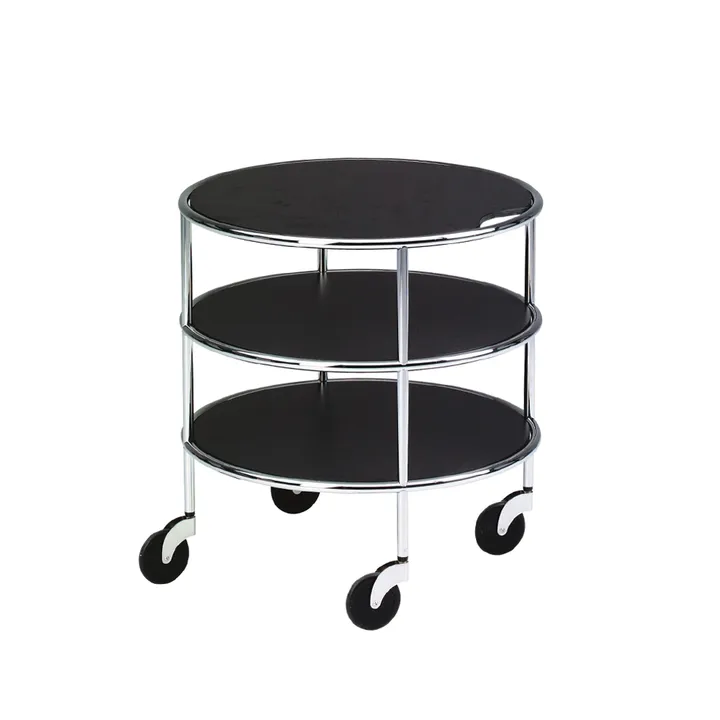 Table roulante Chicago I - Stratifié noir-chrome - Lammhults