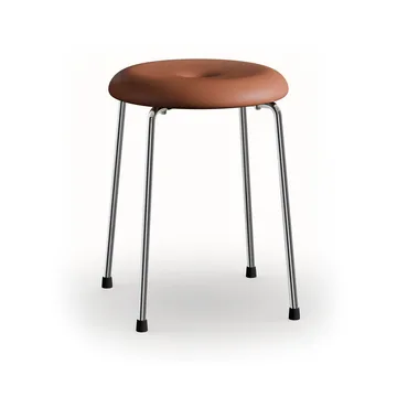 Tabouret - Base en cuir cognac - base en chrome, 45 cm - Lammhults