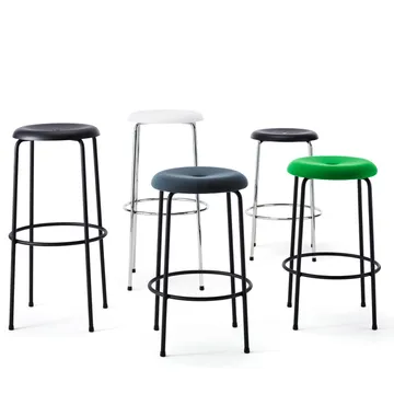 Tabouret de bar - Noir-chrome, 63 cm - Lammhults