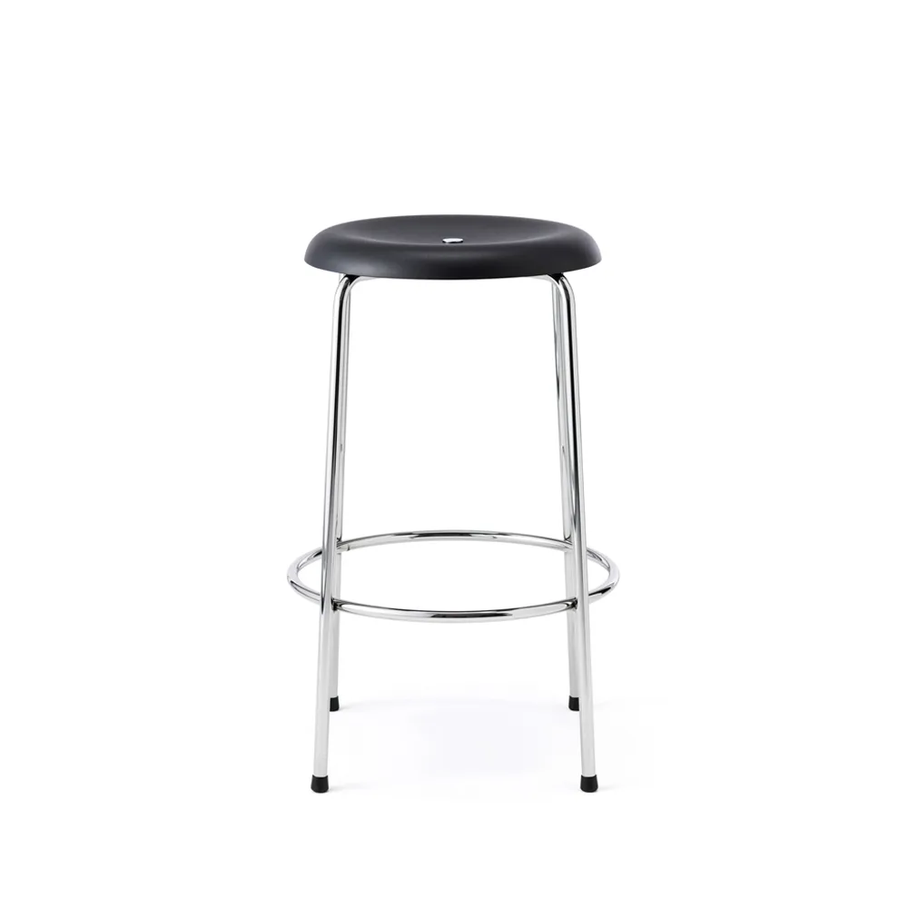 Tabouret de bar, Noir-chrome, 63 cm Lammhults