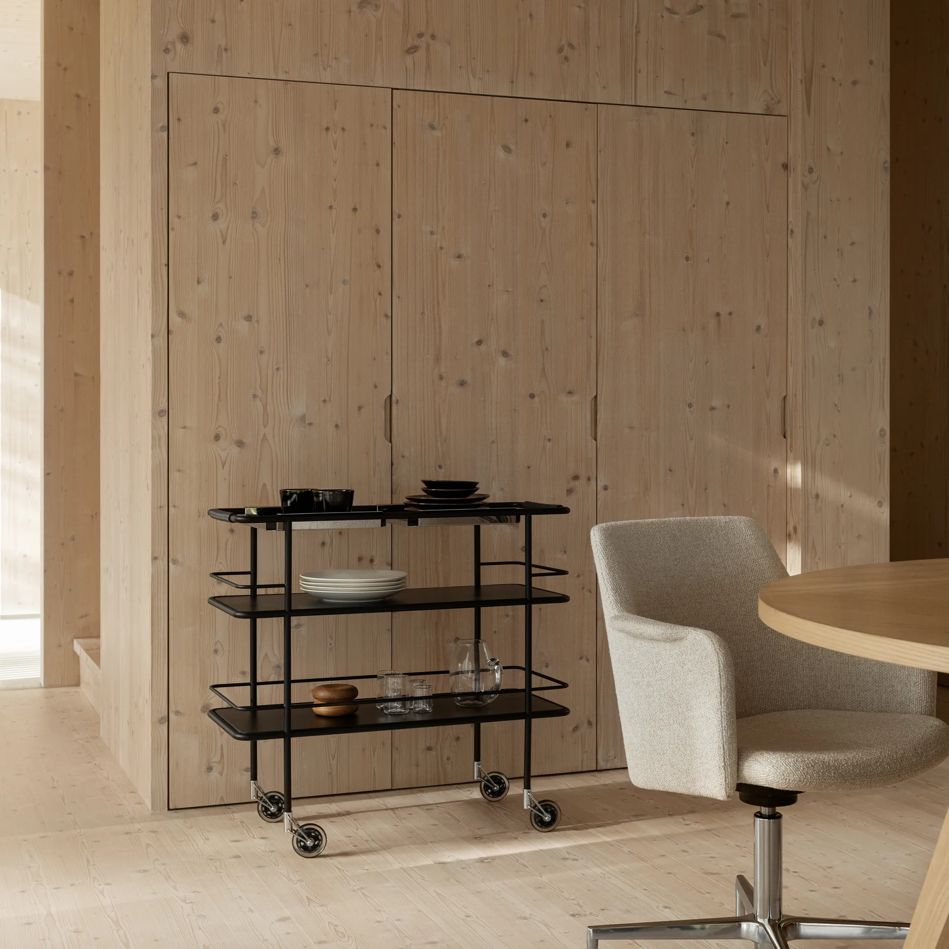 Tabouret de bar S70-3, Noir Lammhults