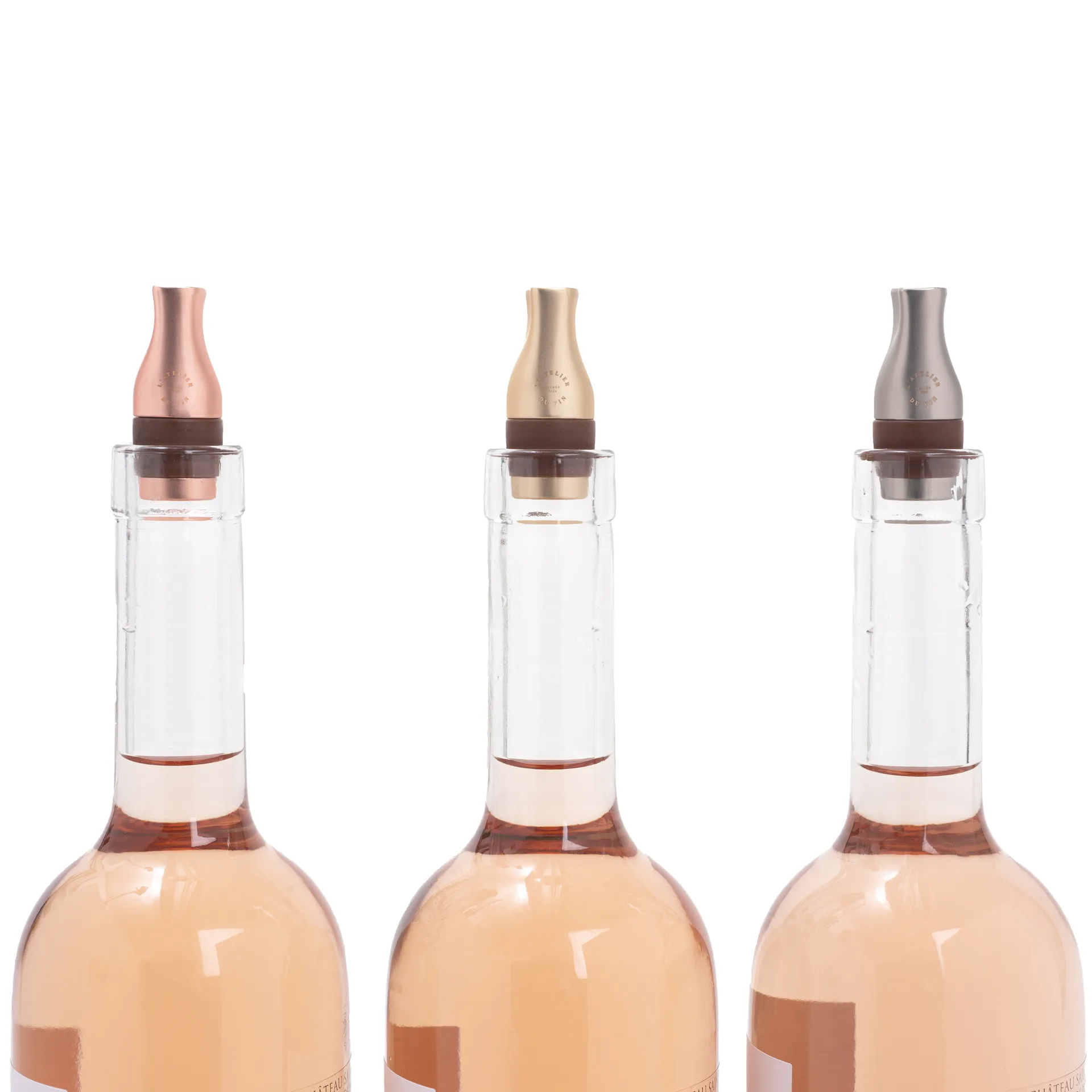 Bouchon de bouteille L'atelier du vin Le Trio, Rose, argent et or (mat) L'Atelier du Vin