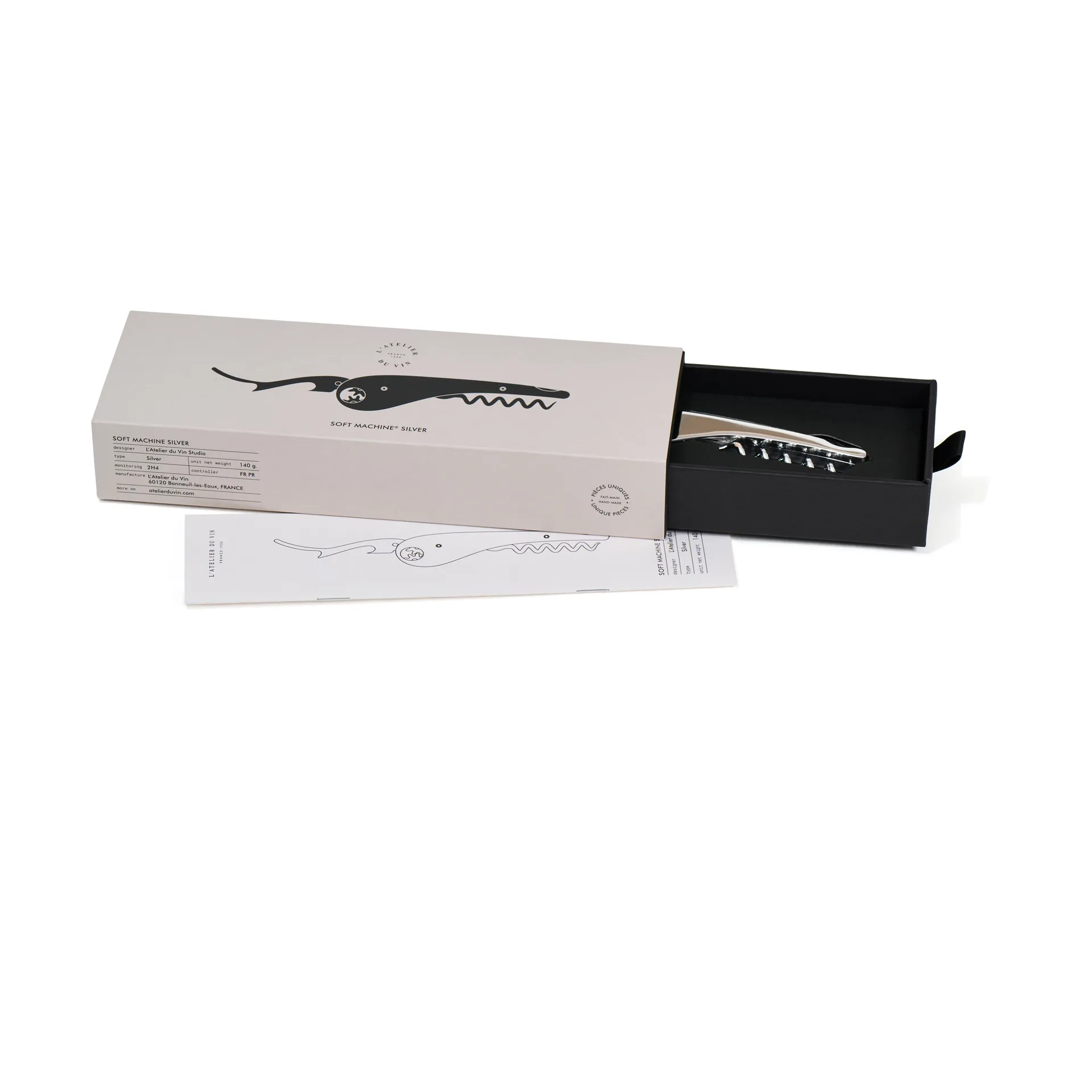 Tire-bouchon L'atelier du vin Soft Machine Silver, Argent L'Atelier du Vin