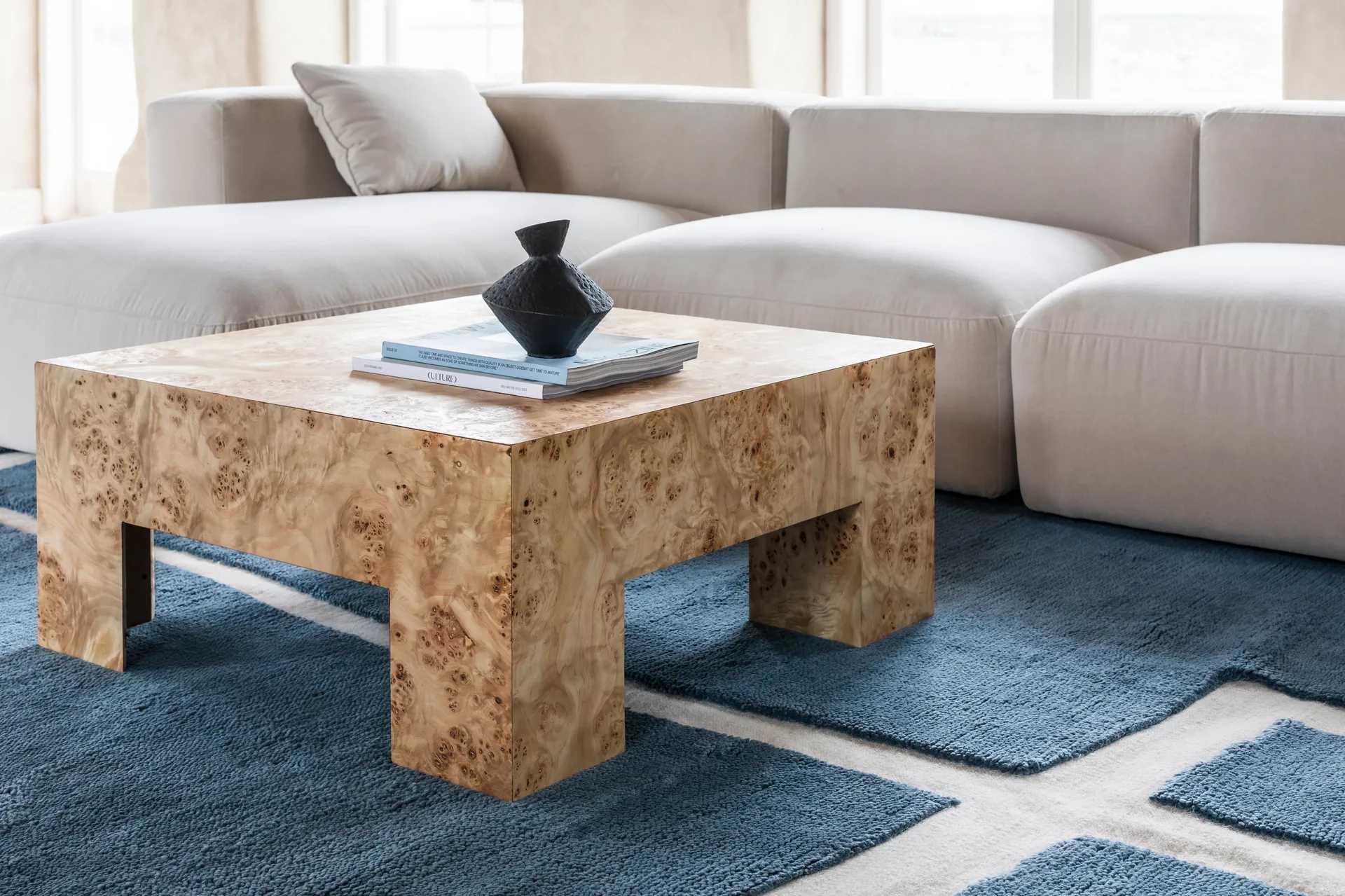 Gotland Klint tapis en laine, Cornflower blue 180x270 cm Layered