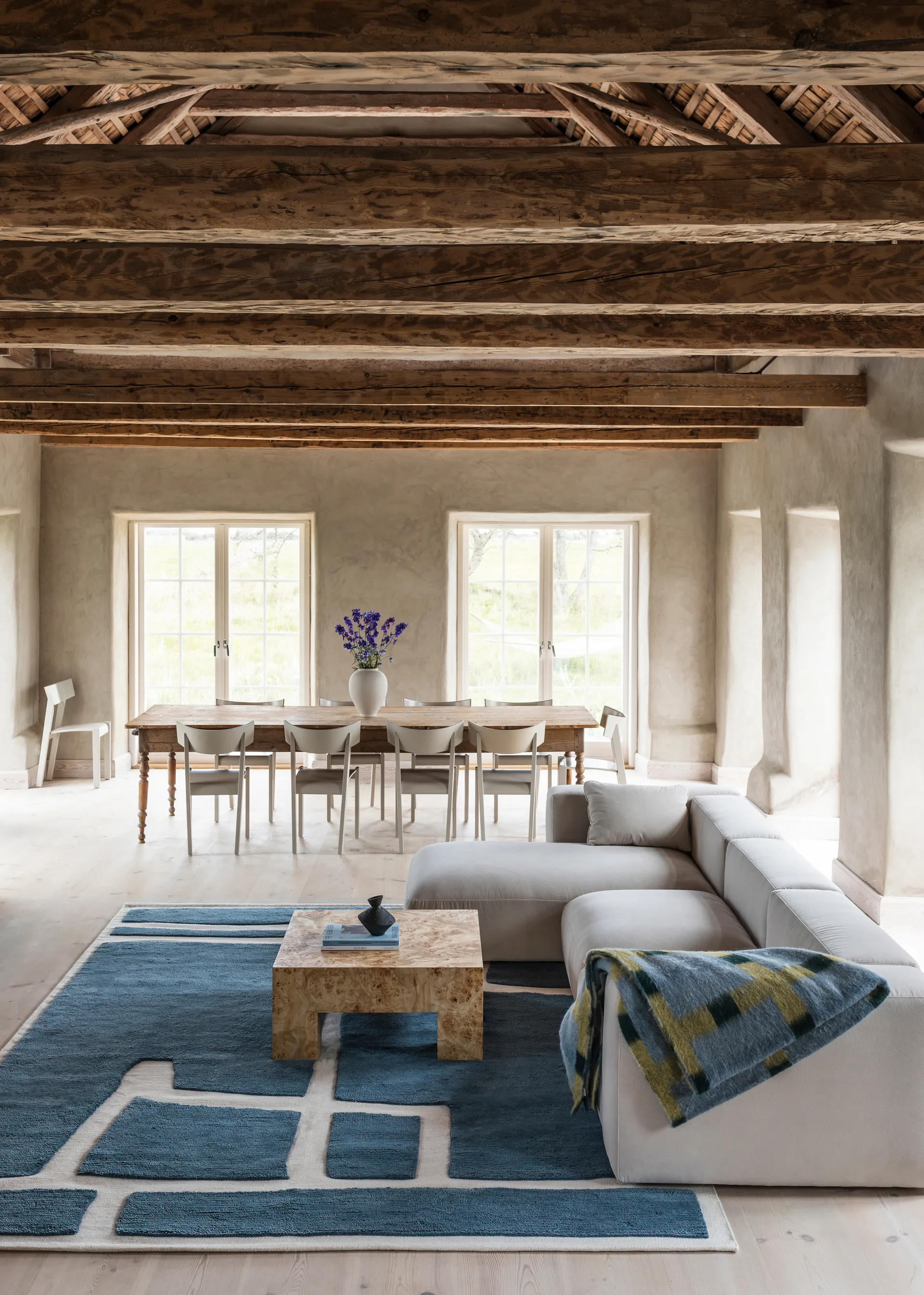 Gotland Klint tapis en laine, Cornflower blue 180x270 cm Layered